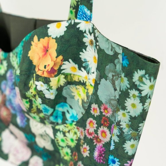 Sophie Hulme SS/13 Green Silk Floral Bustier - Picture 4 of 6